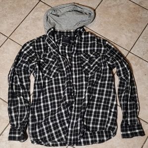 Modern culture flannel with detachable hood